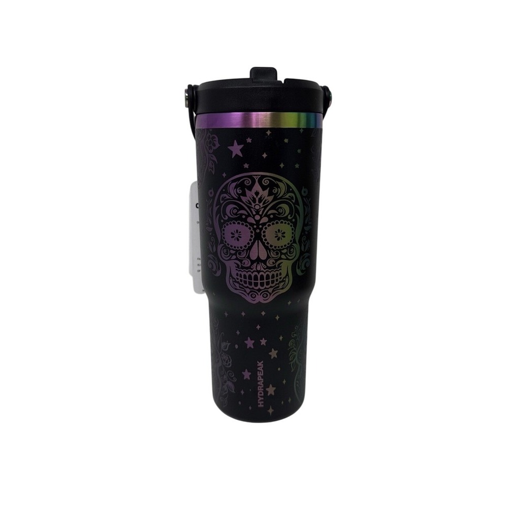 Hydrapeak 32oz Artisan Tumbler Holographic Sugar Skull NWT
